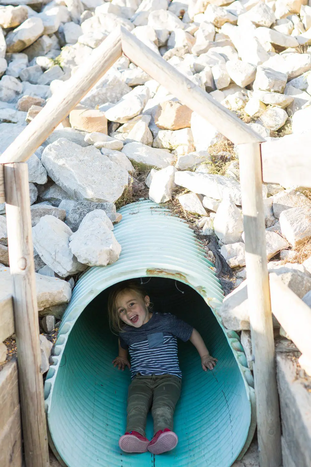 Underground slide at Millstadt Farm.