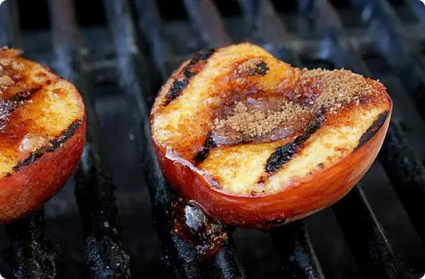 steaming hot grilled Peaches