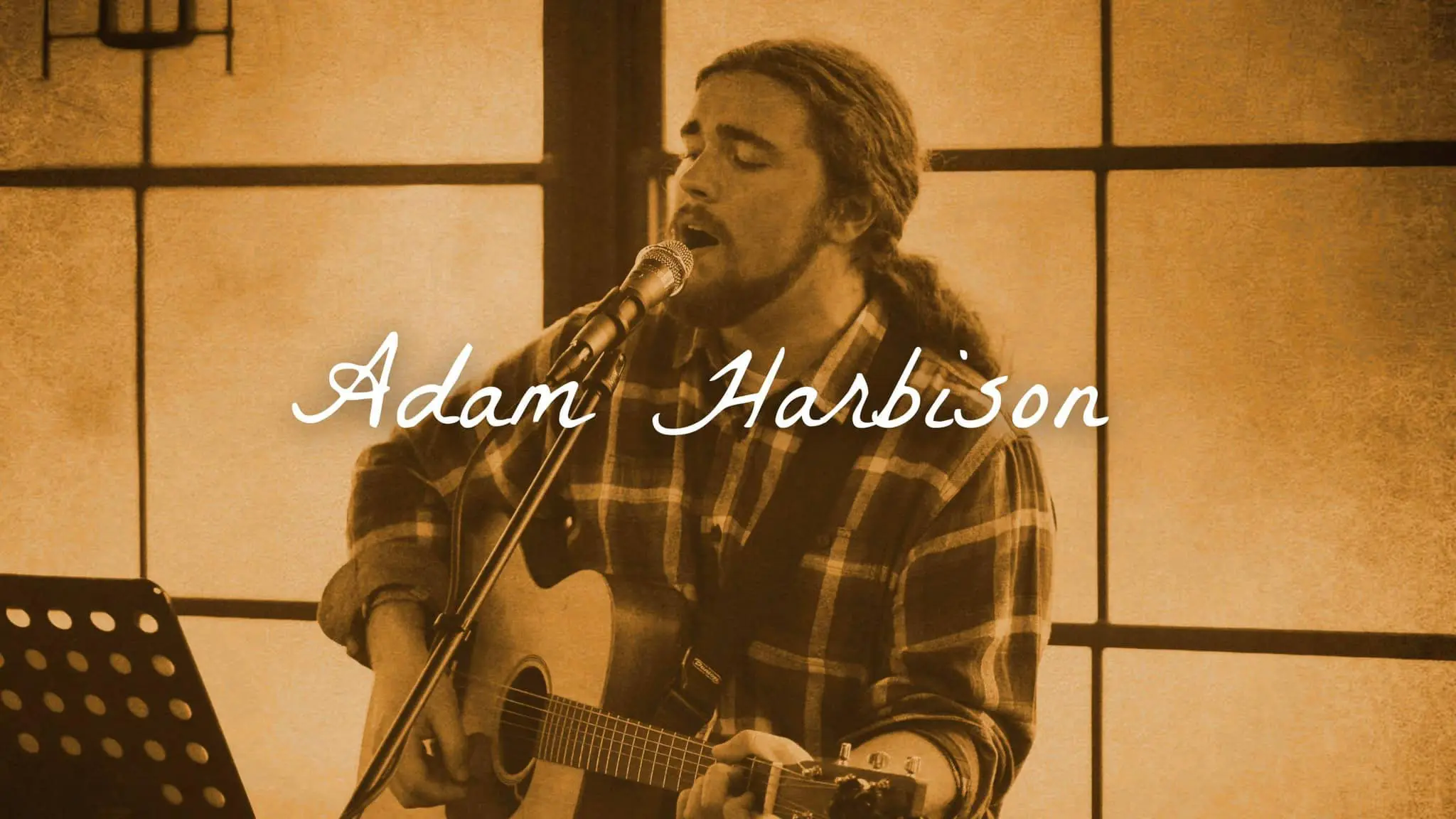 Cider Shed Live Music; Adam Harbison on stage.
