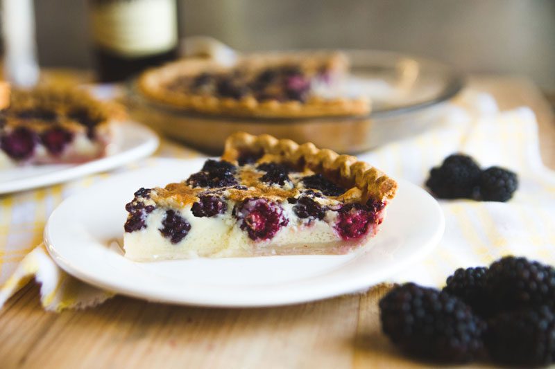 Slice of Blackberry Custard Pie