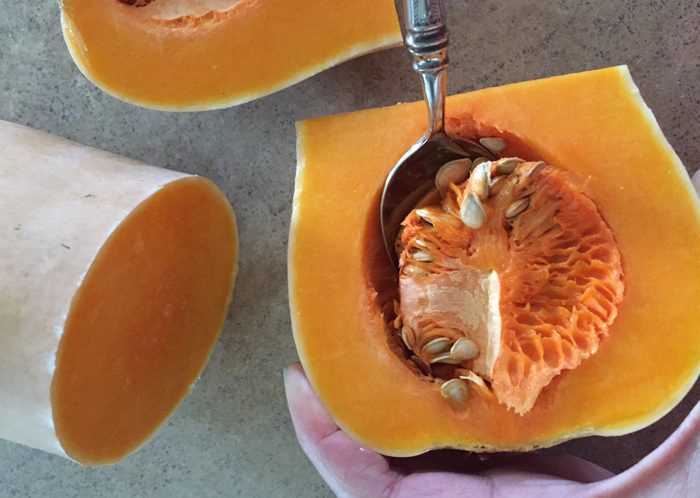 Cleaning Butternut Squash