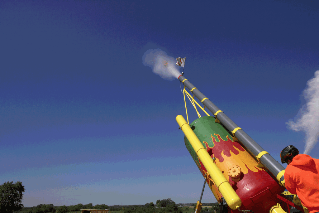 A picture of a pumpkin cannon