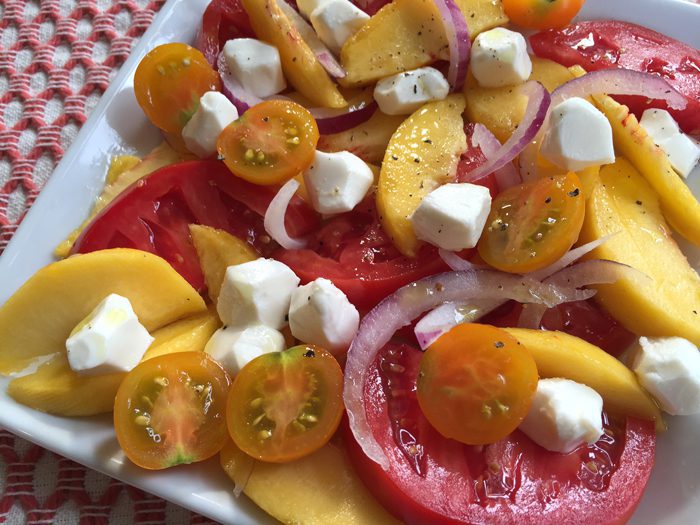 Peach Tomato Motz Salad