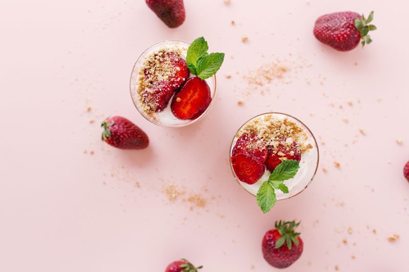 Strawberries and Chamomile Mint Cream