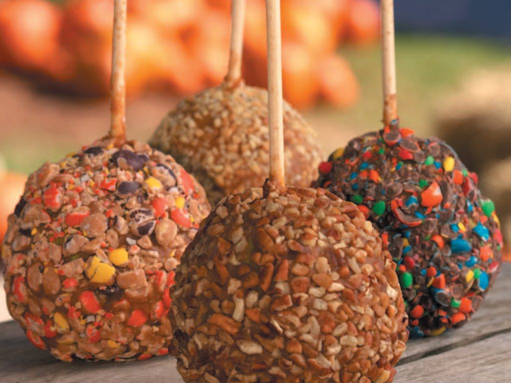 A picture of hand-dipped caramel apples