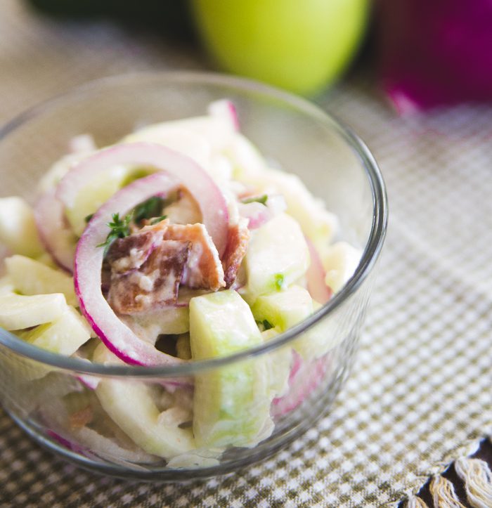 Creamy Cucumber Salad with Bacon & Apple