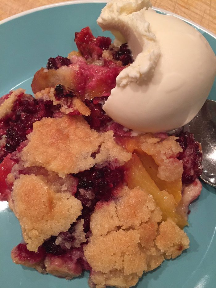 Peach and Blackberry Cobbler