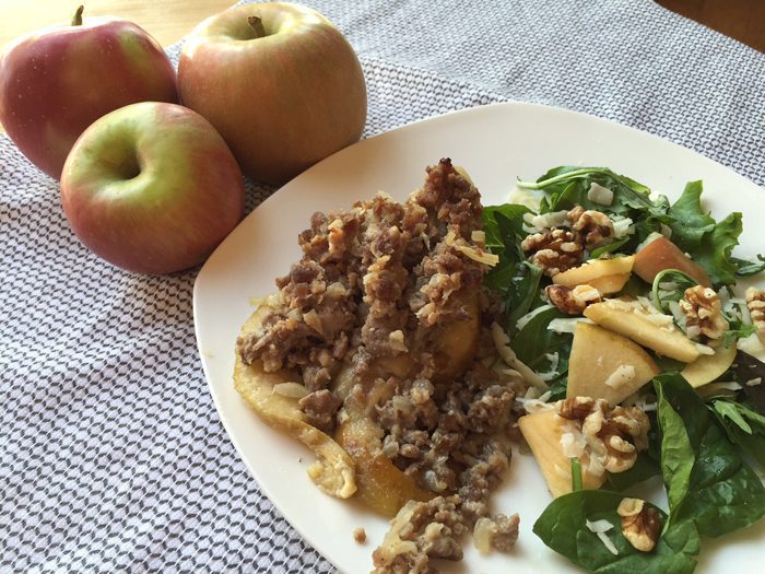 Baked Apples and Pork Sausage