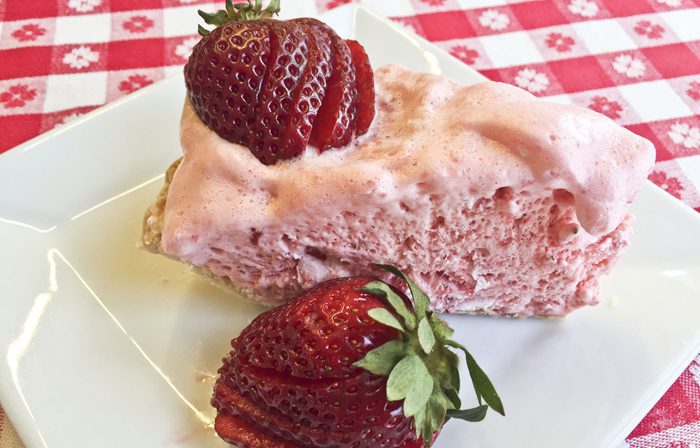 Slice of Mile high Strawberry Pie